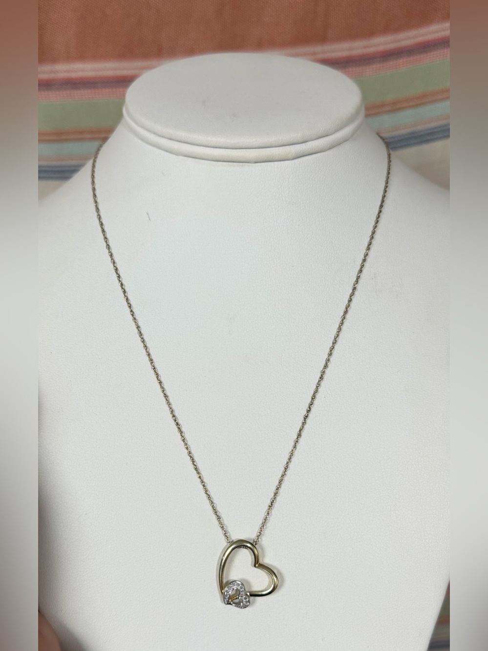 Sterling Silver Heart Pendant Necklace - 18”